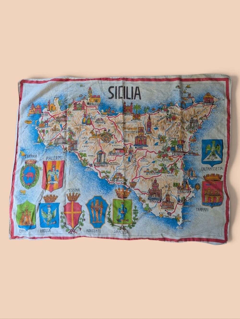Tea Towel - Sicily Sicilia Italy Souvenir